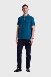 Polera Hombre Piqué Básica Turquesa