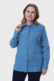 Blusa Mujer Roll Up Azul
