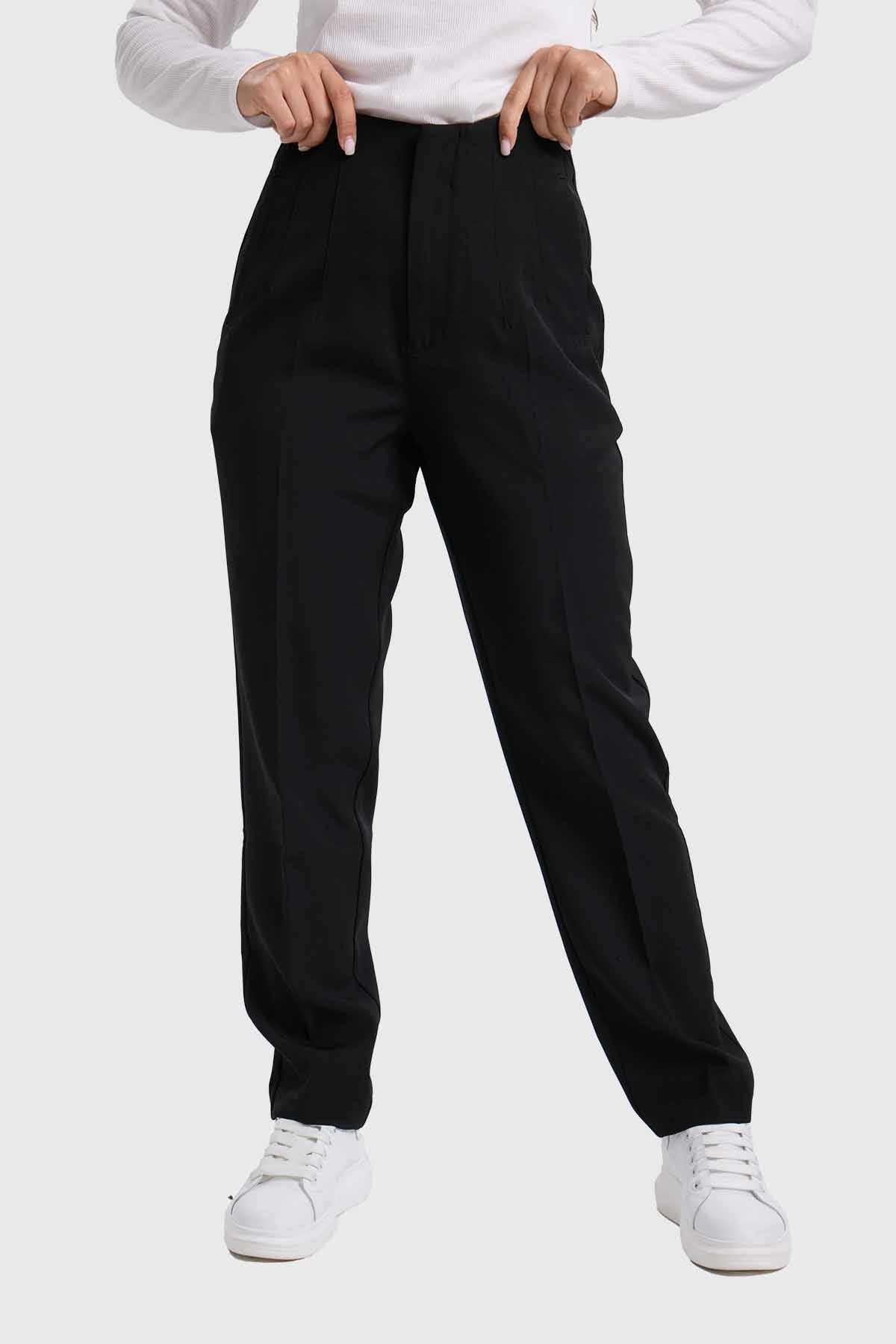 Pantalón Mujer Tiro Alto Sastrero Negro