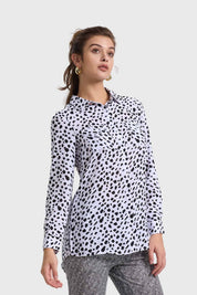 BLUSA MUJER ABOTONADA BLANCO / NEGRO