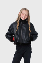 Chaqueta Niña Aviador Negro