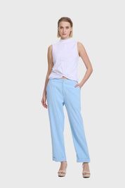 Pantalón Mujer Sastrero Celeste