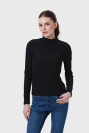 Sweater Mujer Con Textura Negro