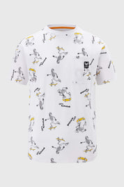 Polera Niño Print Oversize Blanco