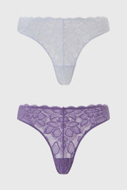 Calzón Mujer Bipack Pantaleta Detalle Mesh Lila