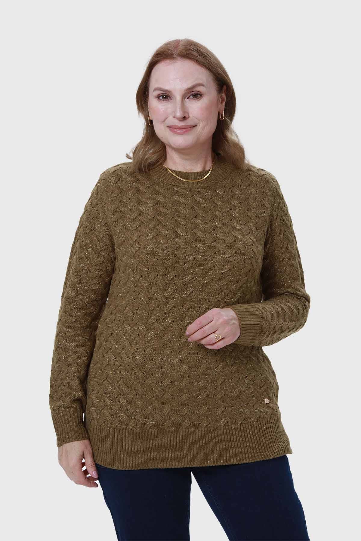 Sweater Mujer Calado Verde