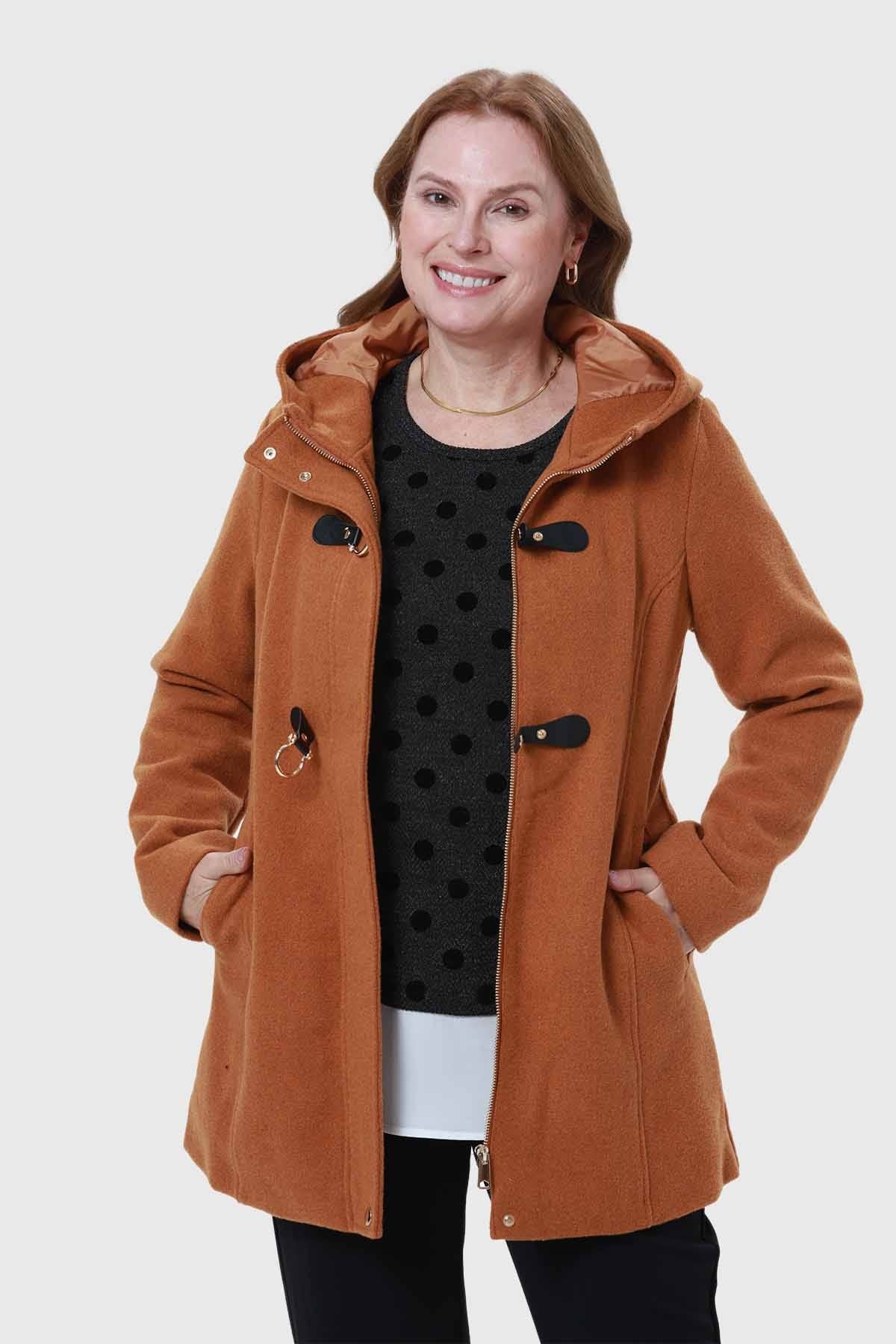 ABRIGO MUJER CON BOLSILLO CAMEL