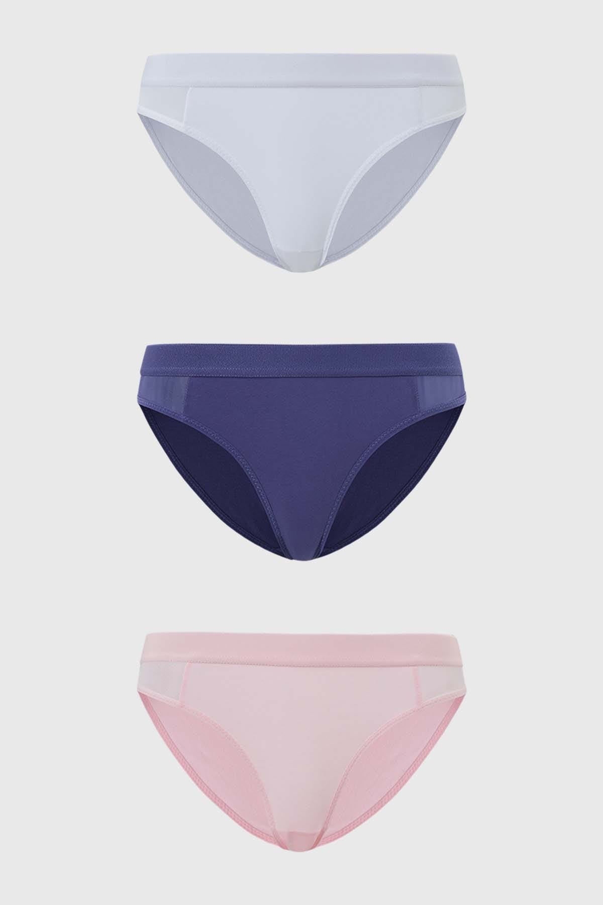 Calzón Mujer Tripack Bikini Algodón Blanco