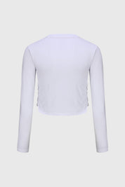 Polera Niña Recogido Fijo Blanco