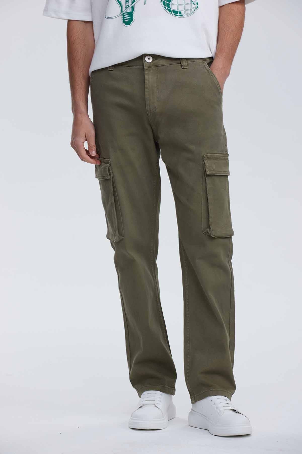 Jeans Hombre Cargo Lavado Verde