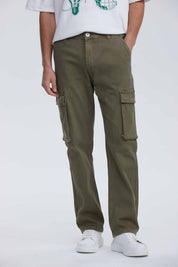 Jeans Hombre Cargo Lavado Verde