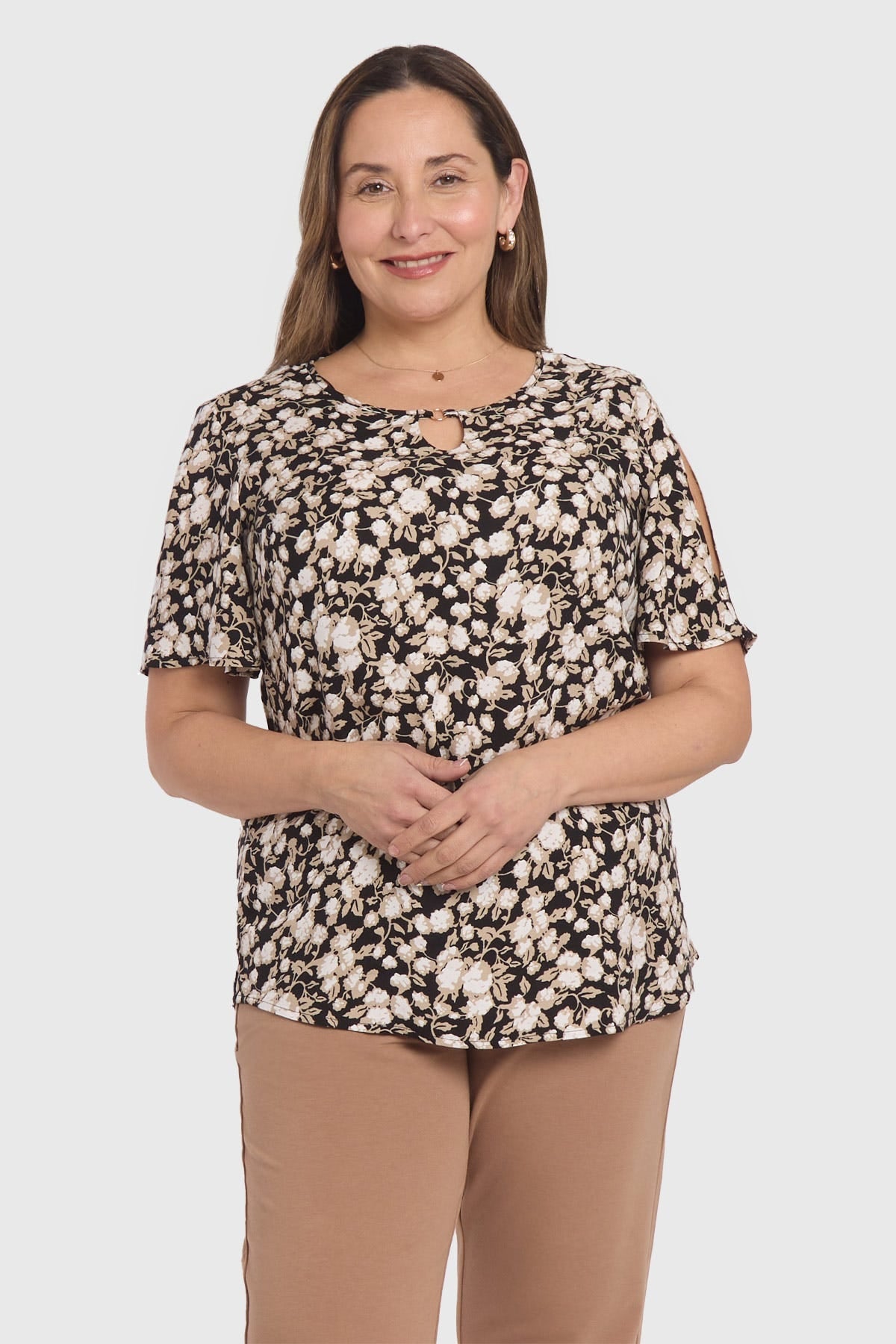 Blusa Mujer Estampada Negro