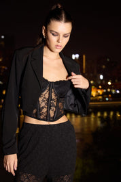 Blazer Mujer Tiras Espalda Negro