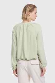 Blusa Mujer Medio Cierre Verde