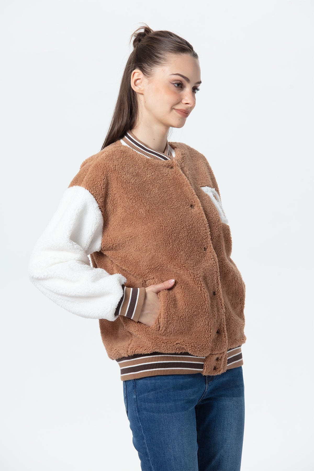 Chaqueta Mujer Bomber Camel