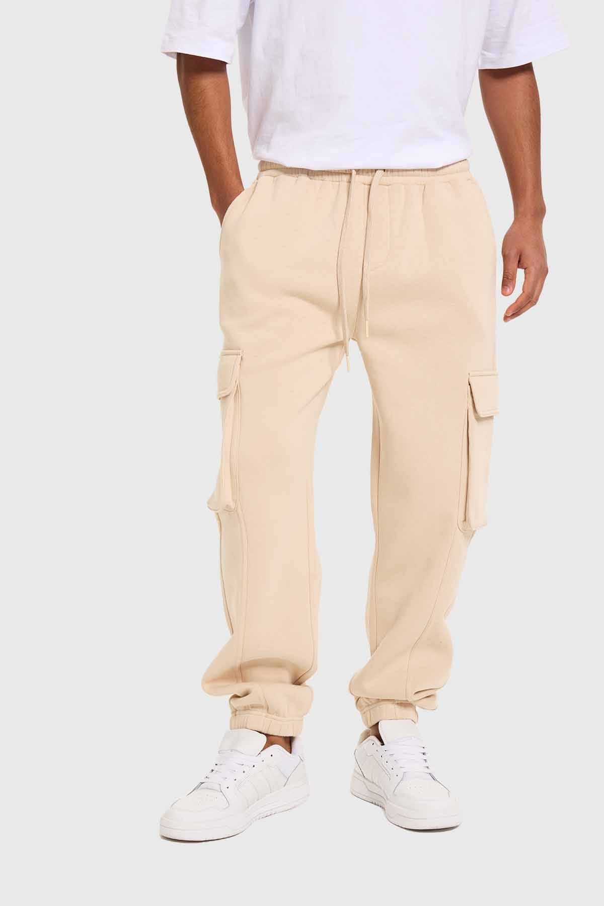 Pantalón Buzo Hombre Jogger Básico Beige