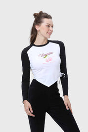 Polera Mujer Bicolor Recogido Negro