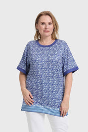Polera Mujer Print Azul