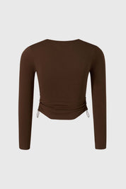 Polera Niña Rigido Strass Café