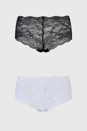 Calzón Mujer Pantaleta Bipack Encaje Blanco