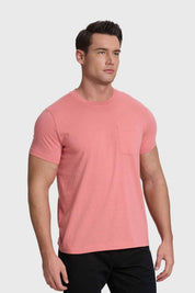 Polera Hombre Básica Con Bolsillo Coral