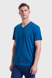 Polera Hombre Cuello V Básica Azul Noche