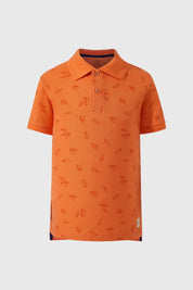 Polera Niño Piqué Print Naranjo