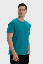 Polera Hombre Con Bolsillo Turquesa
