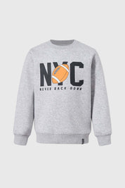 Polerón Niño Básico Con Print Gris