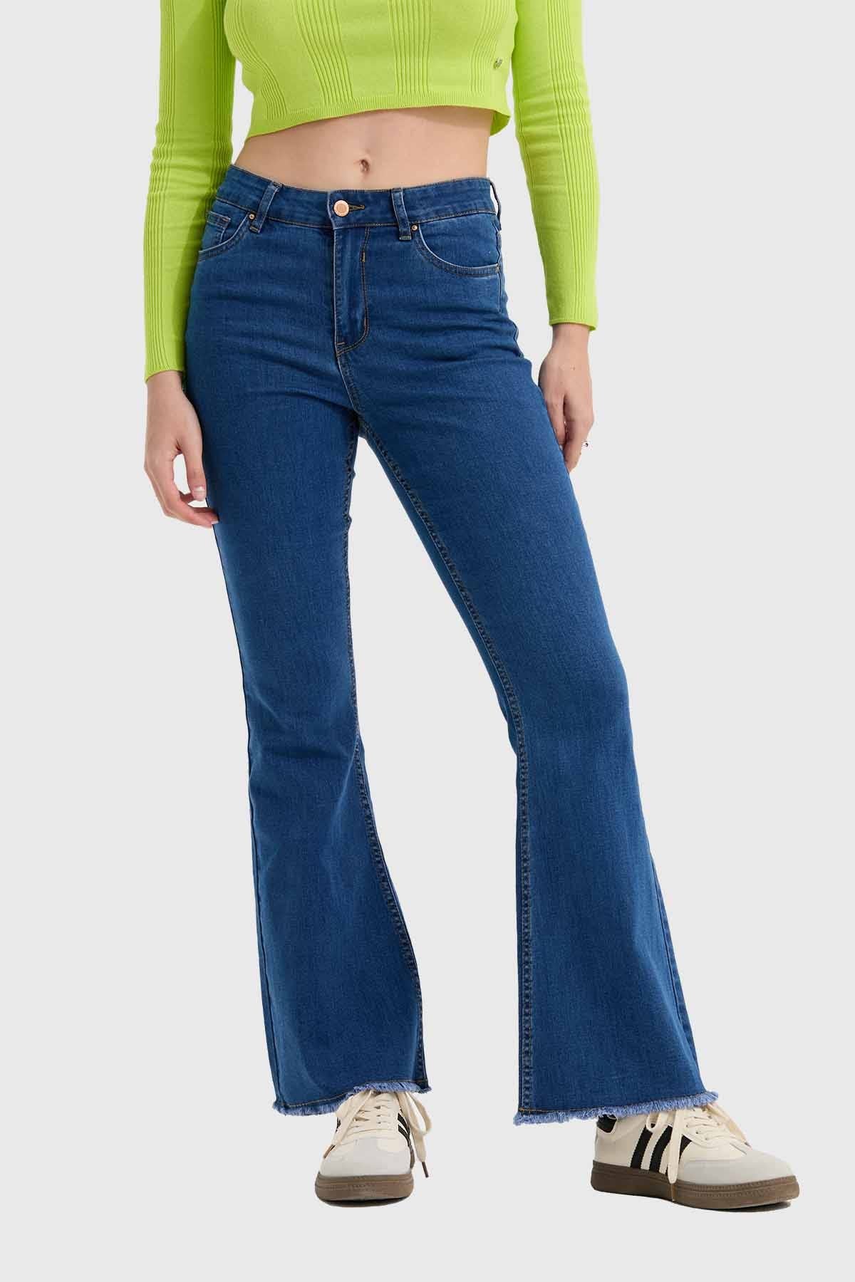 Jeans Mujer Flare Monse Azul