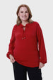 Blusa Mujer Con Plisado Guinda
