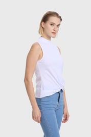 Polera Mujer Texturizada Nudo Blanco