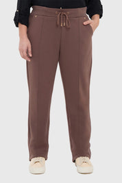 Pantalón Buzo Mujer Flare Clásico Café