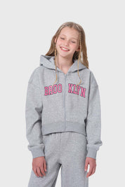 Polerón Niña Print Gris