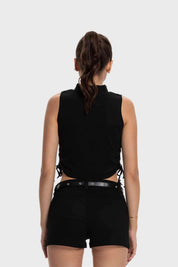 Polera Mujer Amarras Costados Negro