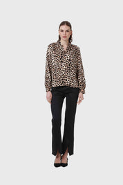 Blusa Mujer Animal Print Beige