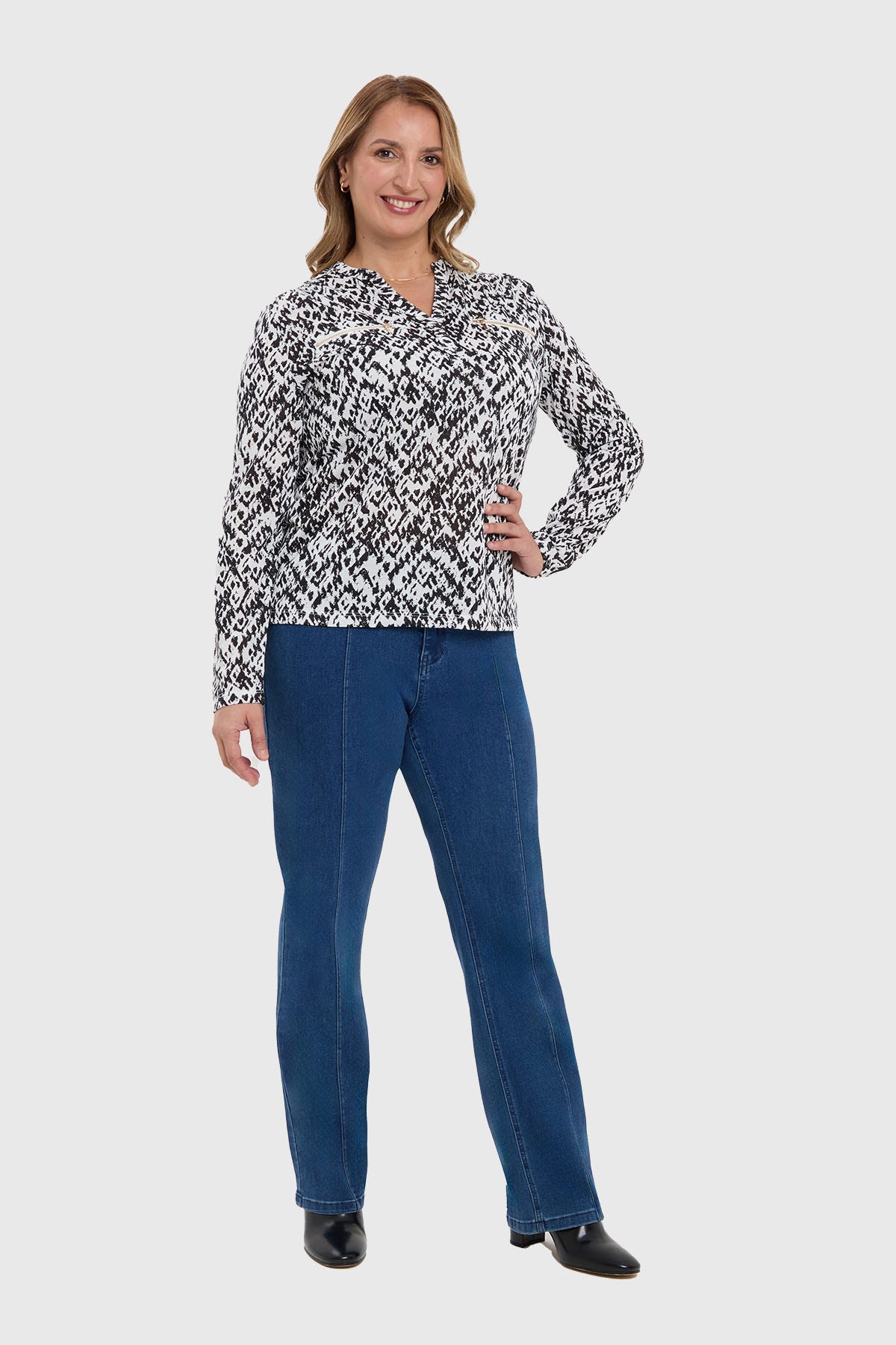 Blusa Mujer Con Cierre Blanco