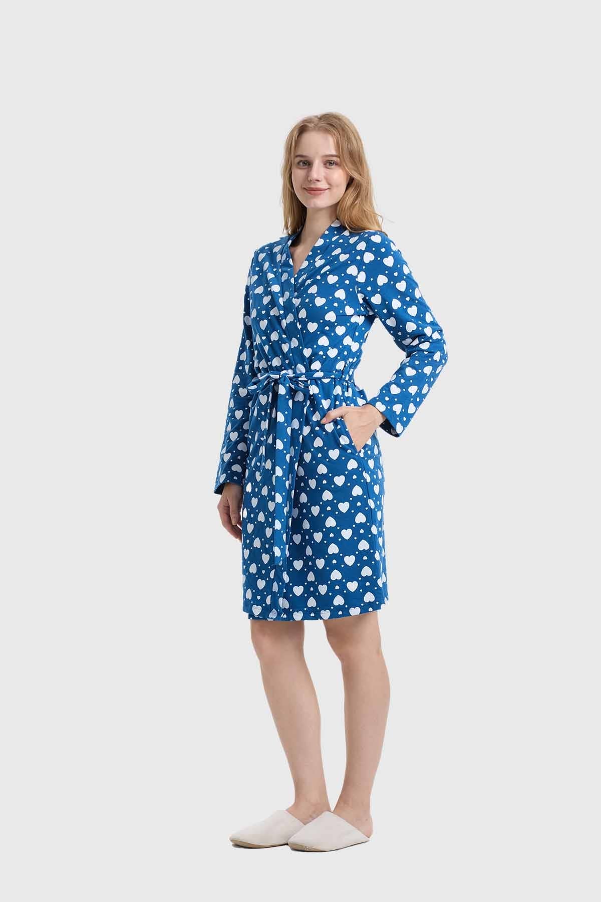 Bata Mujer Con Lazo Azul