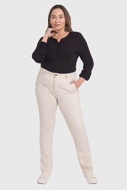Pantalón Mujer Con Bolsillos Arena