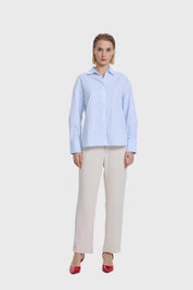 Blusa Mujer Puño Ancho Celeste