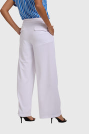 Pantalón Mujer Palazzo Sastrero Blanco