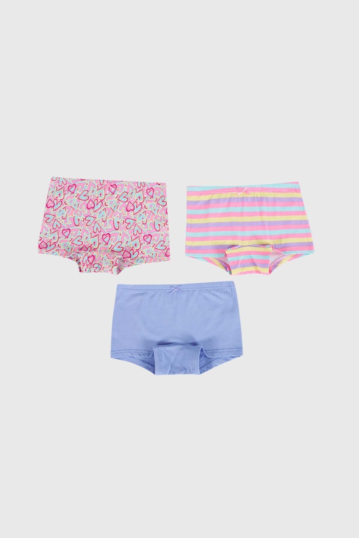 Calzón Niña Tripack Tipo Short Lila