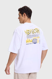 Polera Hombre Print Graffiti Blanco