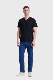 Polera Hombre Cuello V Básica Negro
