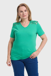 Polera Mujer Con Tachas Menta