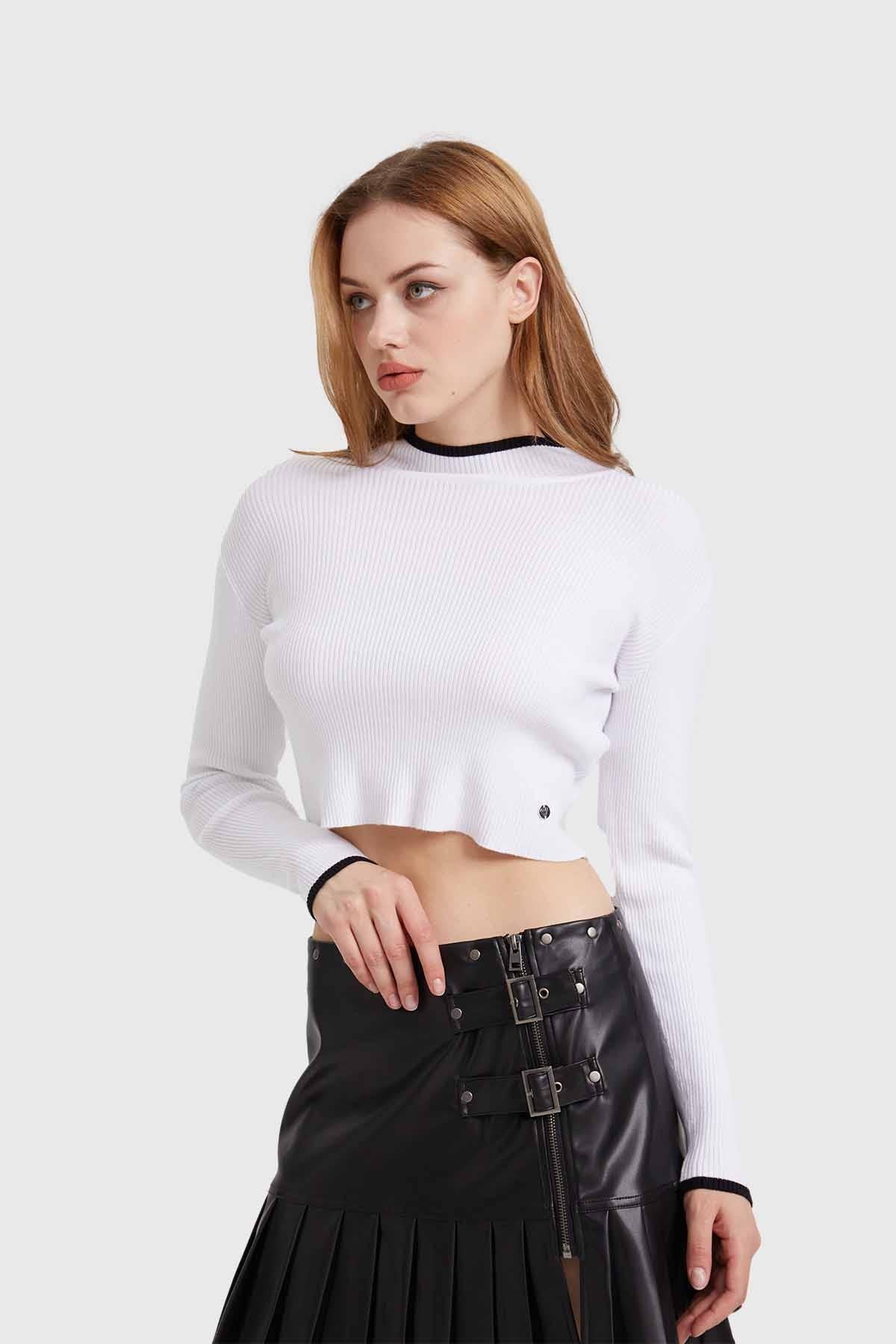 Sweater Mujer Contraste Blanco