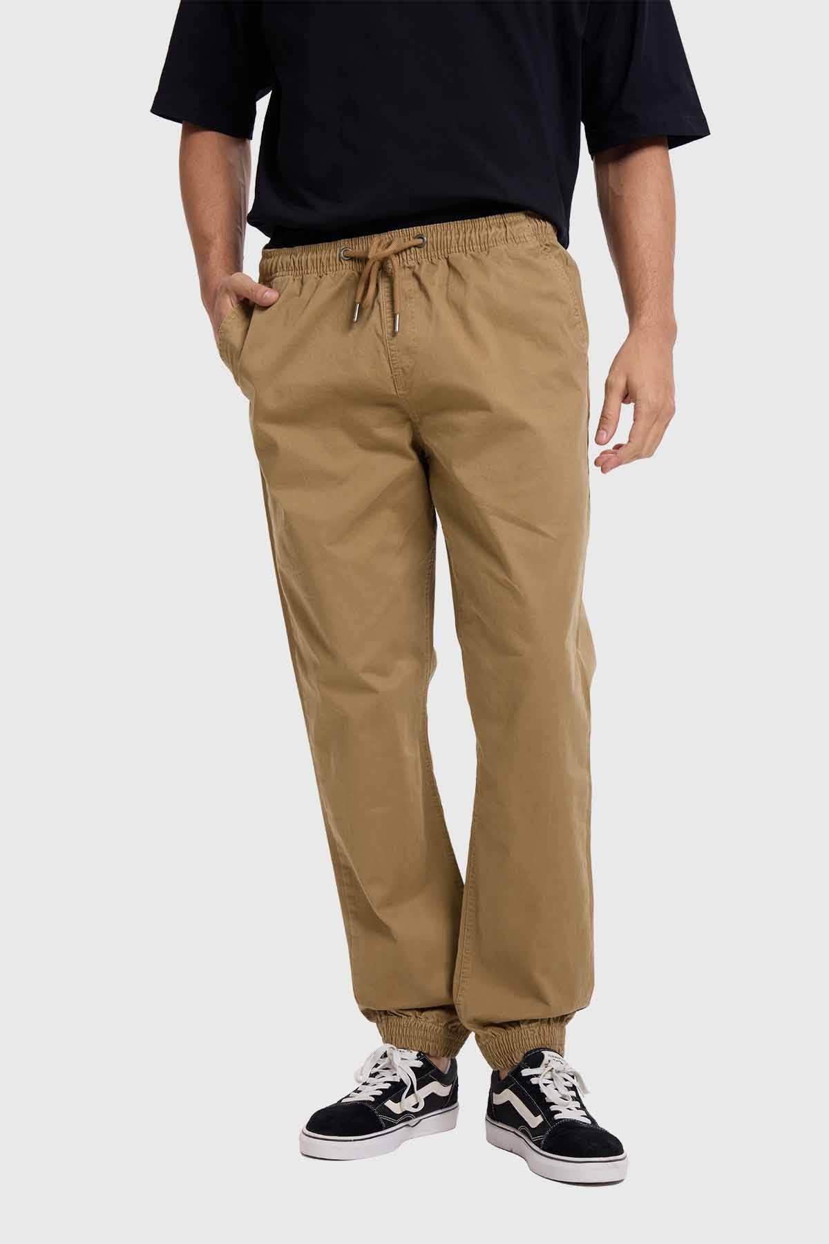 Pantalón Hombre Jogger Twill Camel