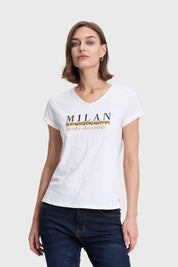 Polera Mujer Print Crudo