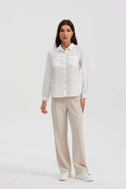 Blusa Mujer Abotónada Crudo