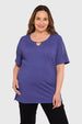 Polera Mujer Detalle Escote Azul